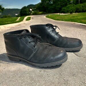 Ecco Hydromax Casual Leather Shoes Black Leather Mens Size EU 47 US 12.5/13